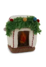 Felted Wool Fireplace with Garland