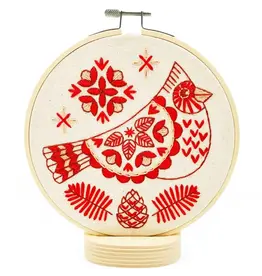 Folk Cardinal Embroidery Kit