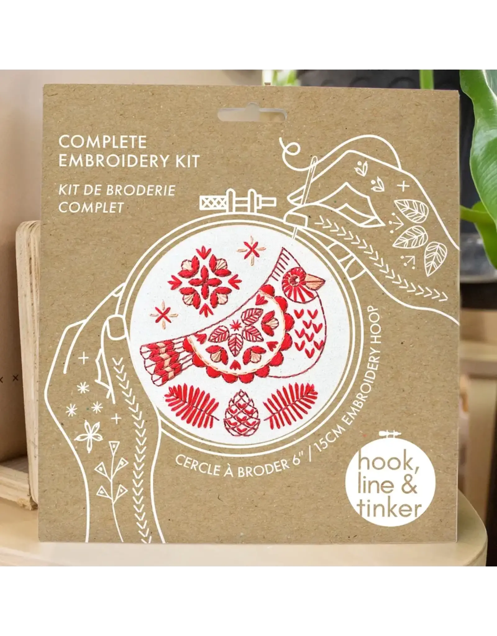 Folk Cardinal Embroidery Kit