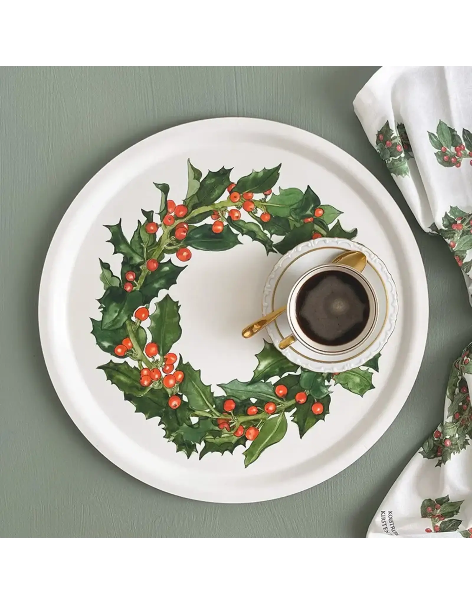 Holiday Wreath Tray