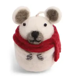 Felt Polar Bear with Scarf Ornament