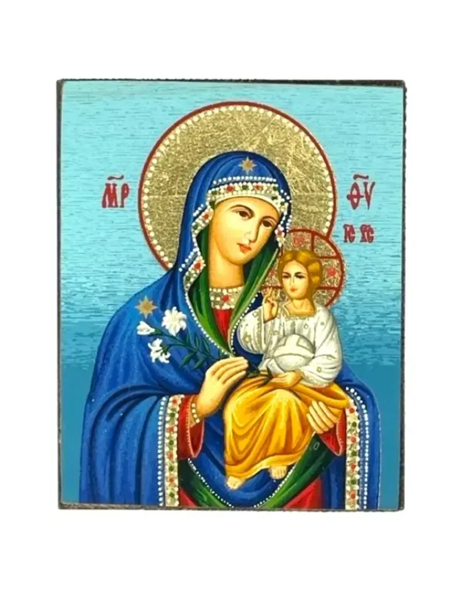 Virgin Mary Eternal Bloom SIlkscreen Icon Magnet