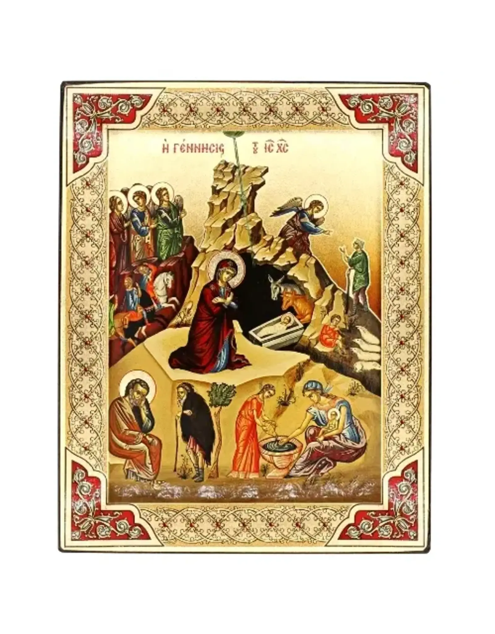 The Nativity SIlkscreen Orthodox Icon 5" x 4"