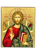 Jesus Christ of Pantocrator Silkscreen Icon 3" x 2"