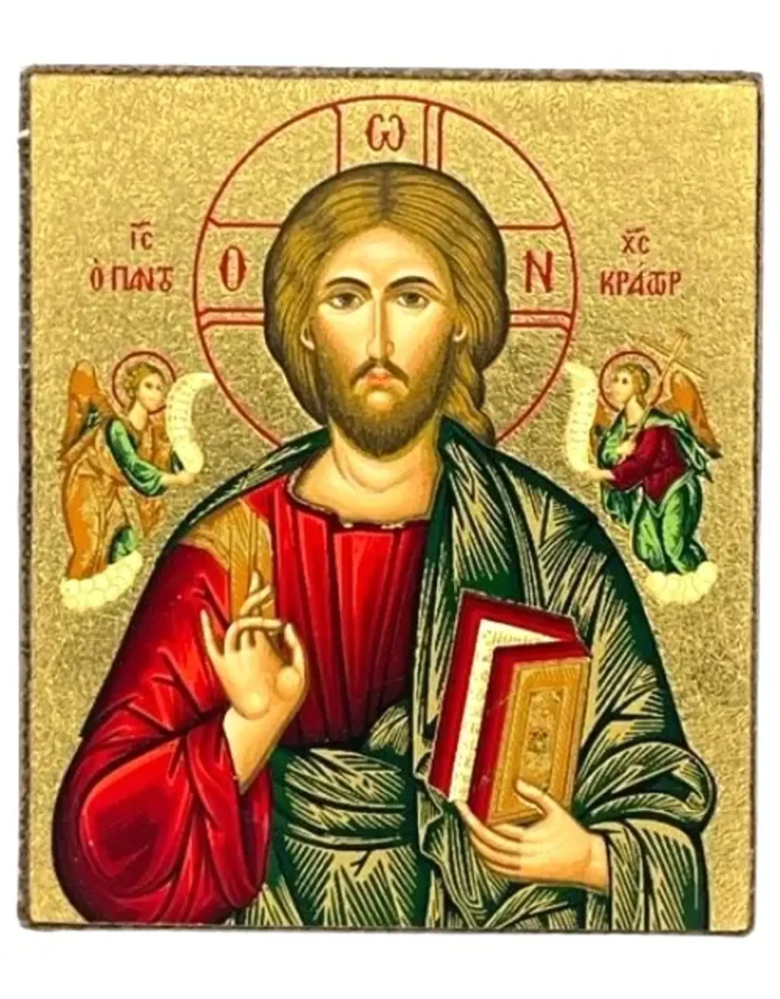 Jesus Christ of Pantocrator Silkscreen Icon 3" x 2"