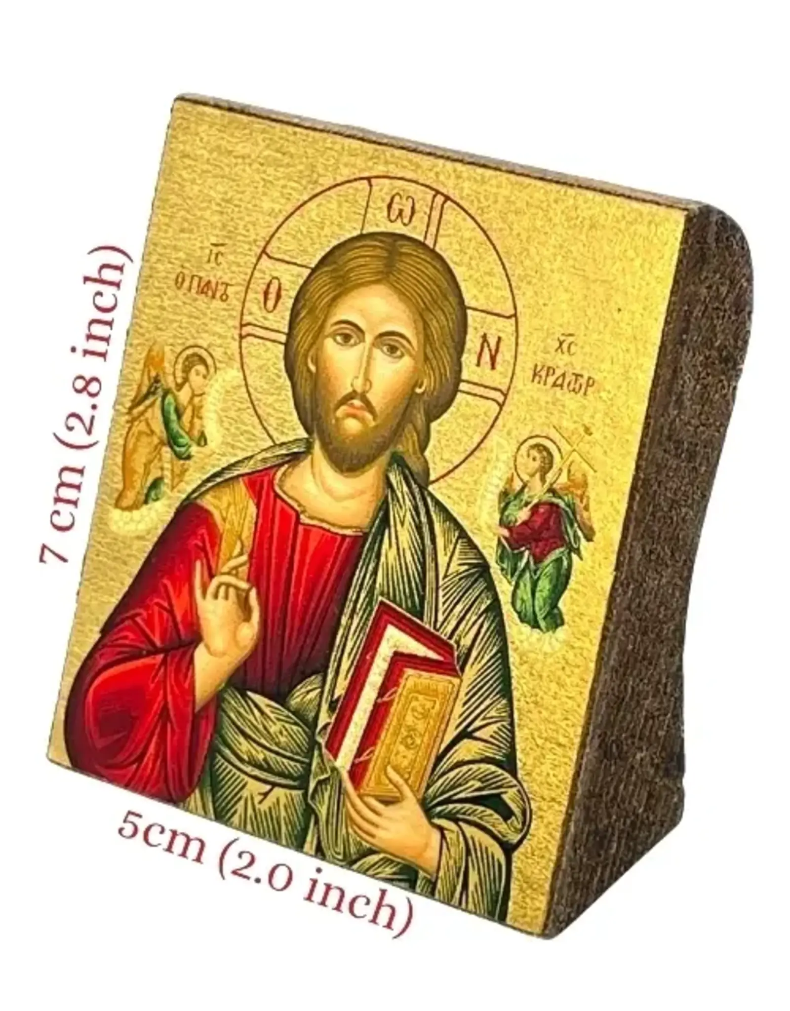 Jesus Christ of Pantocrator Silkscreen Icon 3" x 2"