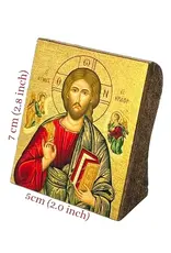 Jesus Christ of Pantocrator Silkscreen Icon 3" x 2"