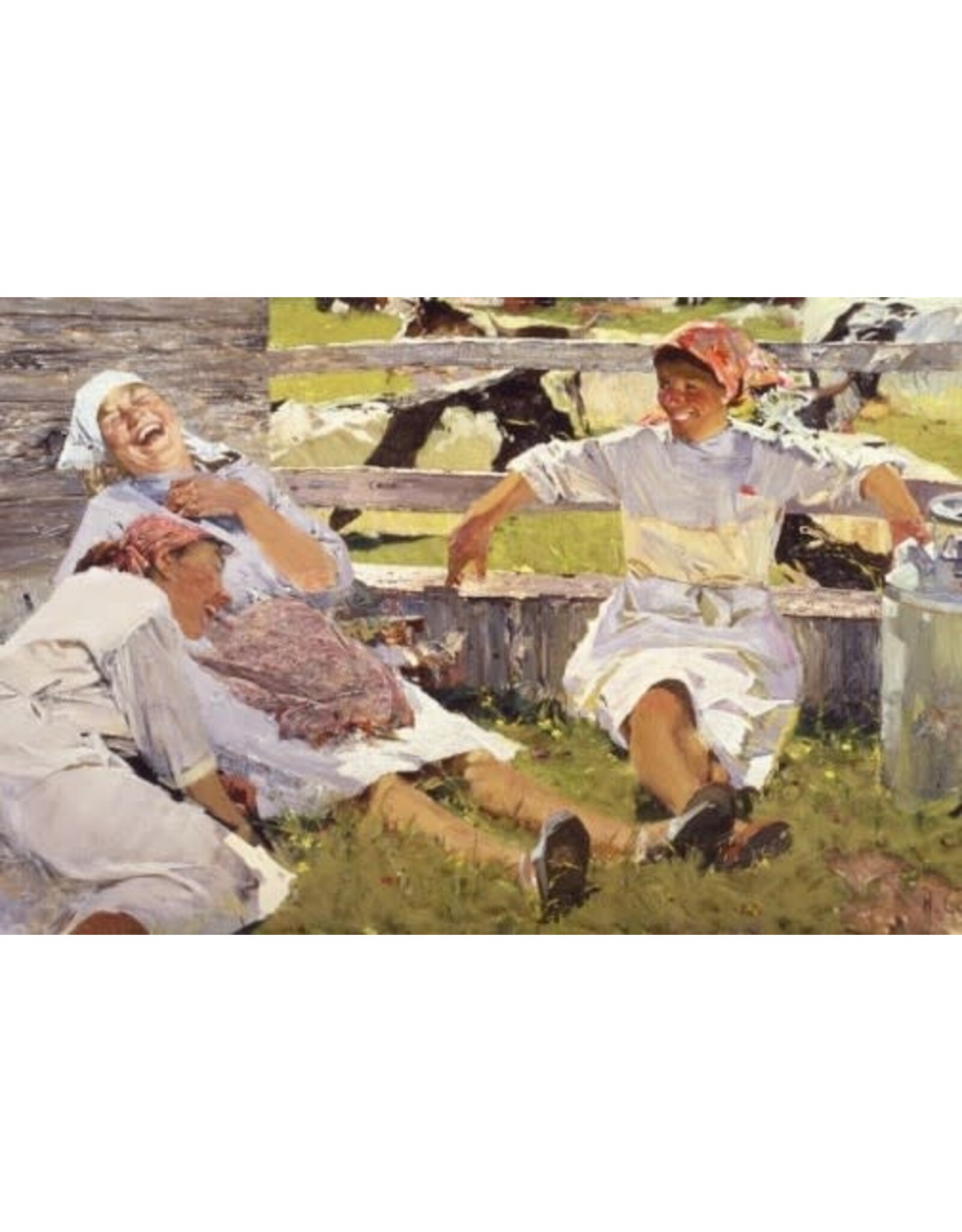 Baskakov "Milkmaids" Postcard