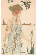 Art Nouveau Woman with Lily Sticker