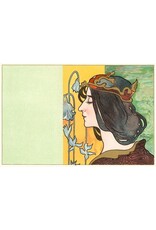 Art Nouveau Woman Smelling Flowers Sticker