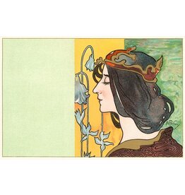 Art Nouveau Woman Smelling Flowers Sticker