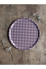 Gingham Birch Tray in Burgundy