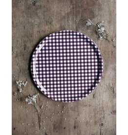 Gingham Birch Tray in Burgundy Gingham Birch Tray in Burgundy