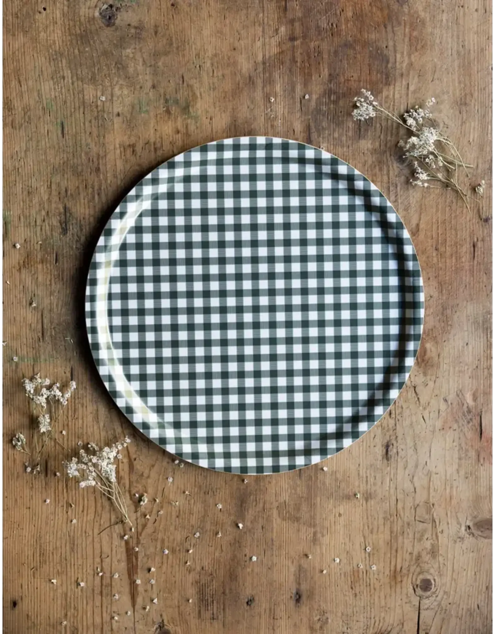 Gingham BIrch Tray in Green