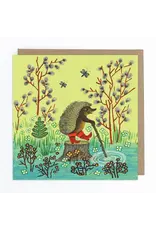 Hedgehog in Red Boots Greeting Card