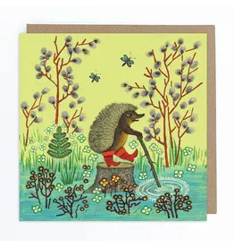 Hedgehog in Red Boots Greeting Card