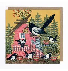 Magpie Family Greeting Card