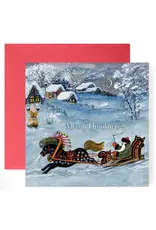 Grandfather Frost in Sleigh Christmas Card
