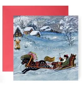 Grandfather Frost in Sleigh Christmas Card