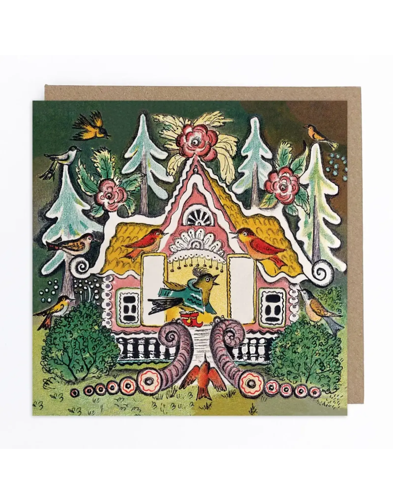 Bird in Pretty House Greeting Card