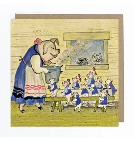 Hungry Piglets Greeting Card
