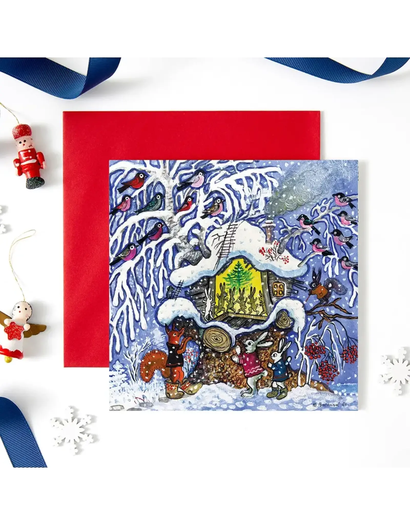 Snowy Animals Christmas Party Card