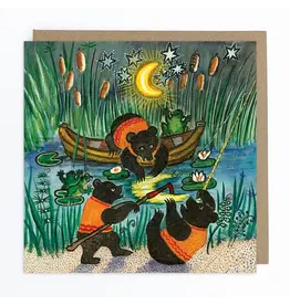 Little Bears Catching  the Moon Greeting Card