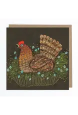 Brown Hen on the Nest Greeting Card