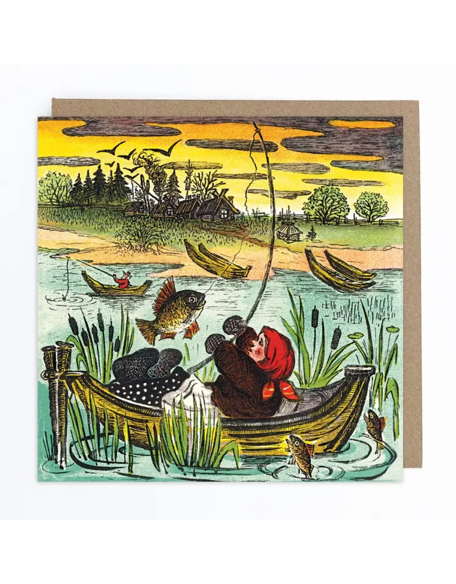 Fishing Lady Greeting Card