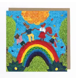 Animals on Rainbow Greeting Card