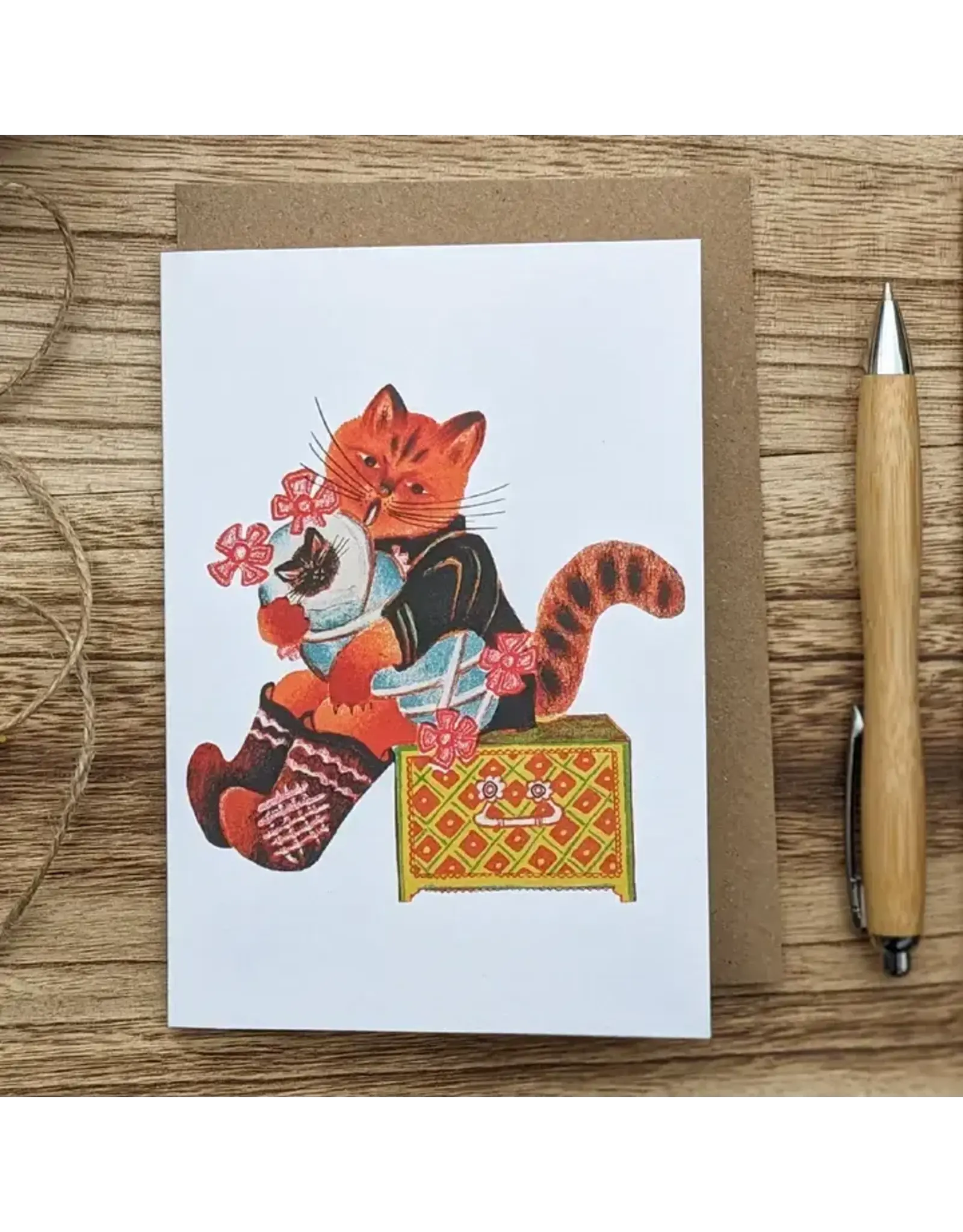 Ginger Cat with Baby Kitten