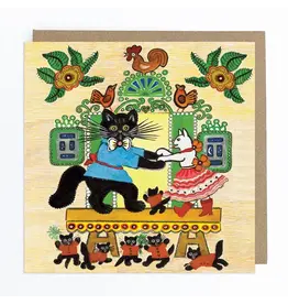 Dancing Cats Greeting Card