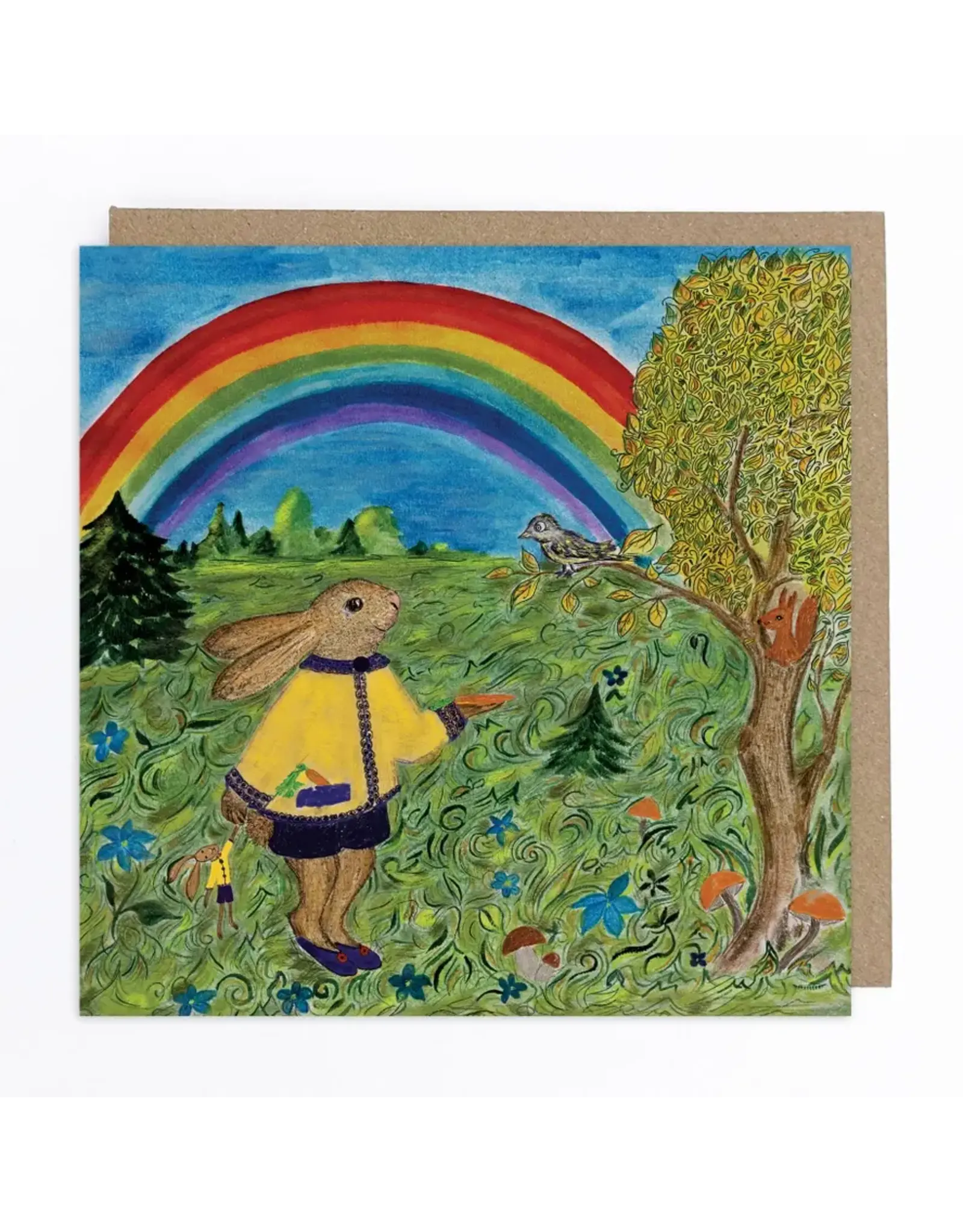 Bunny and Rainbow Greeting Card