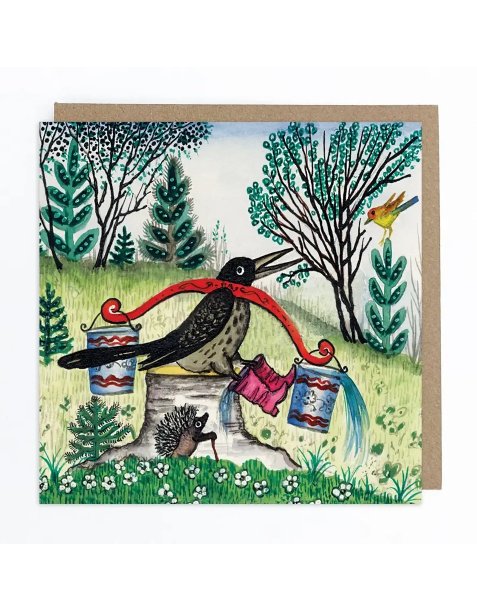 LIttle Thrush Water Carrier Greeting Card