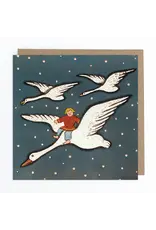 Flying on Swans Greeting Card