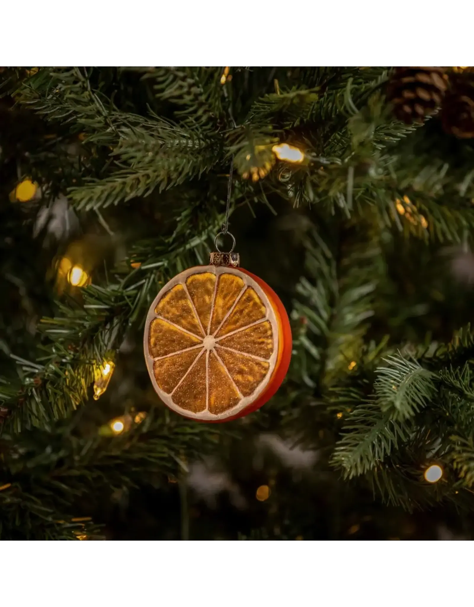 Orange Slice Glass Ornament