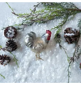 Rooster Glass Ornament