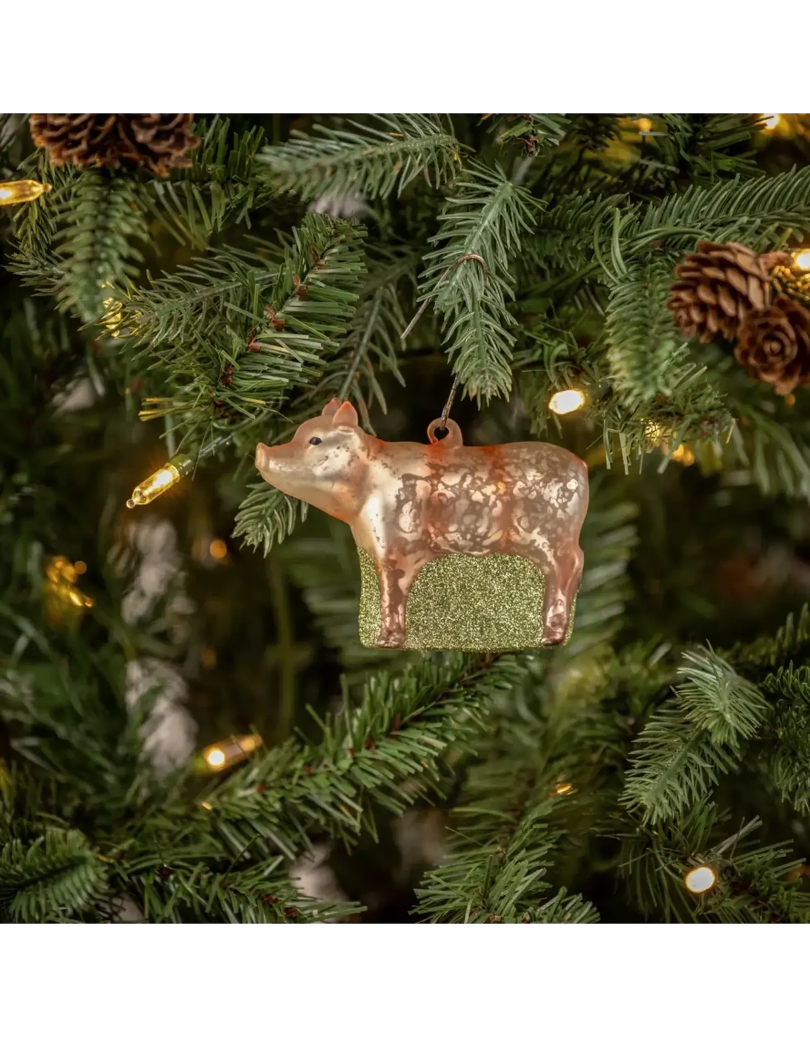 Pig Glass Ornament