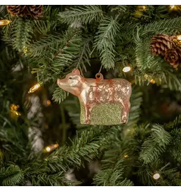 Pig Glass Ornament