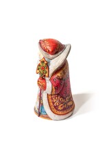 Master Artist Carved Russian Wood Santa with Folk Painting