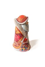 Master Artist Carved Russian Wood Santa with Folk Painting