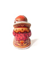 Master Artist Carved Russian Wood Santa with Folk Painting
