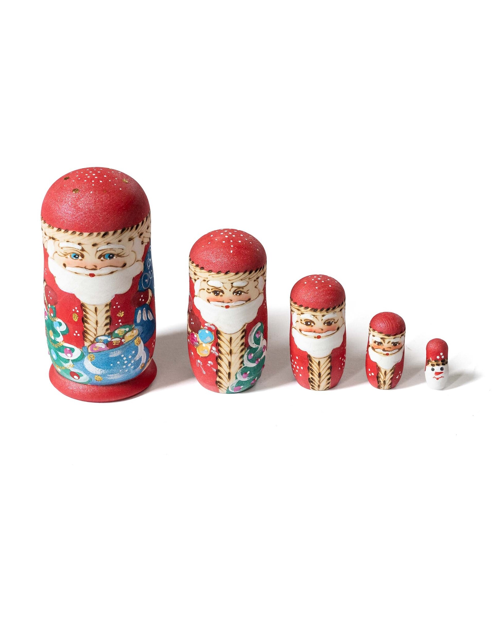 Santa with Tree Nesting Set 5 Pc
