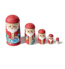 Santa with Tree Nesting Set 5 Pc