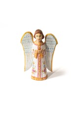 Hand Carved Angel with Flowers