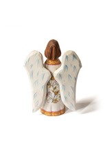 Hand Carved Angel with Flowers
