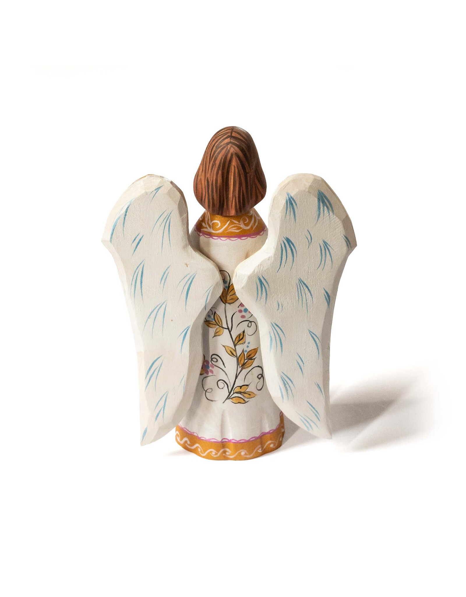 Hand Carved Angel with Flowers