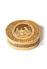 Hand Carved Birch Box with Bears