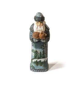 Hand Carved Grandfather Frost with Bear