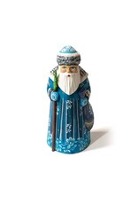 Hand Carved Grandfather Frost with Blue Coat